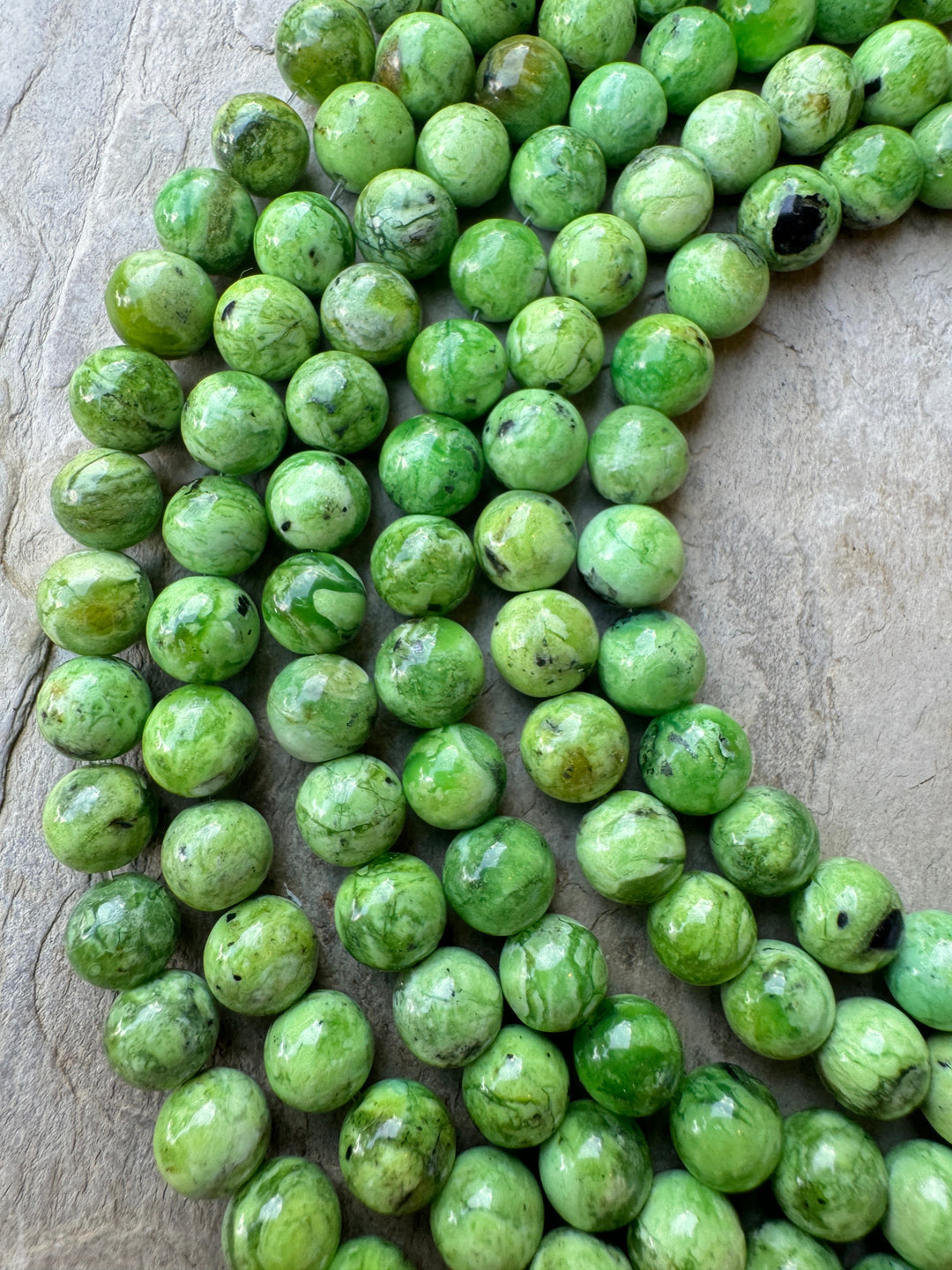 RARE Mongolian Variscite 7mm Round Beads 7 inch Strand