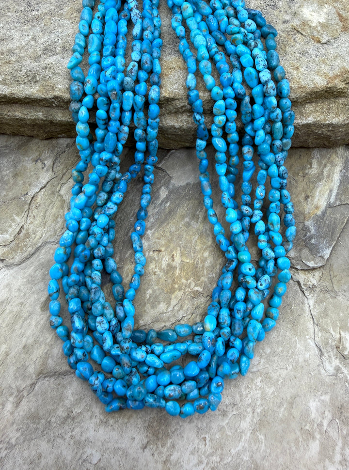 RARE Nacozari Turquoise (Mexico) 4mm Nugget Beads 16 Inch