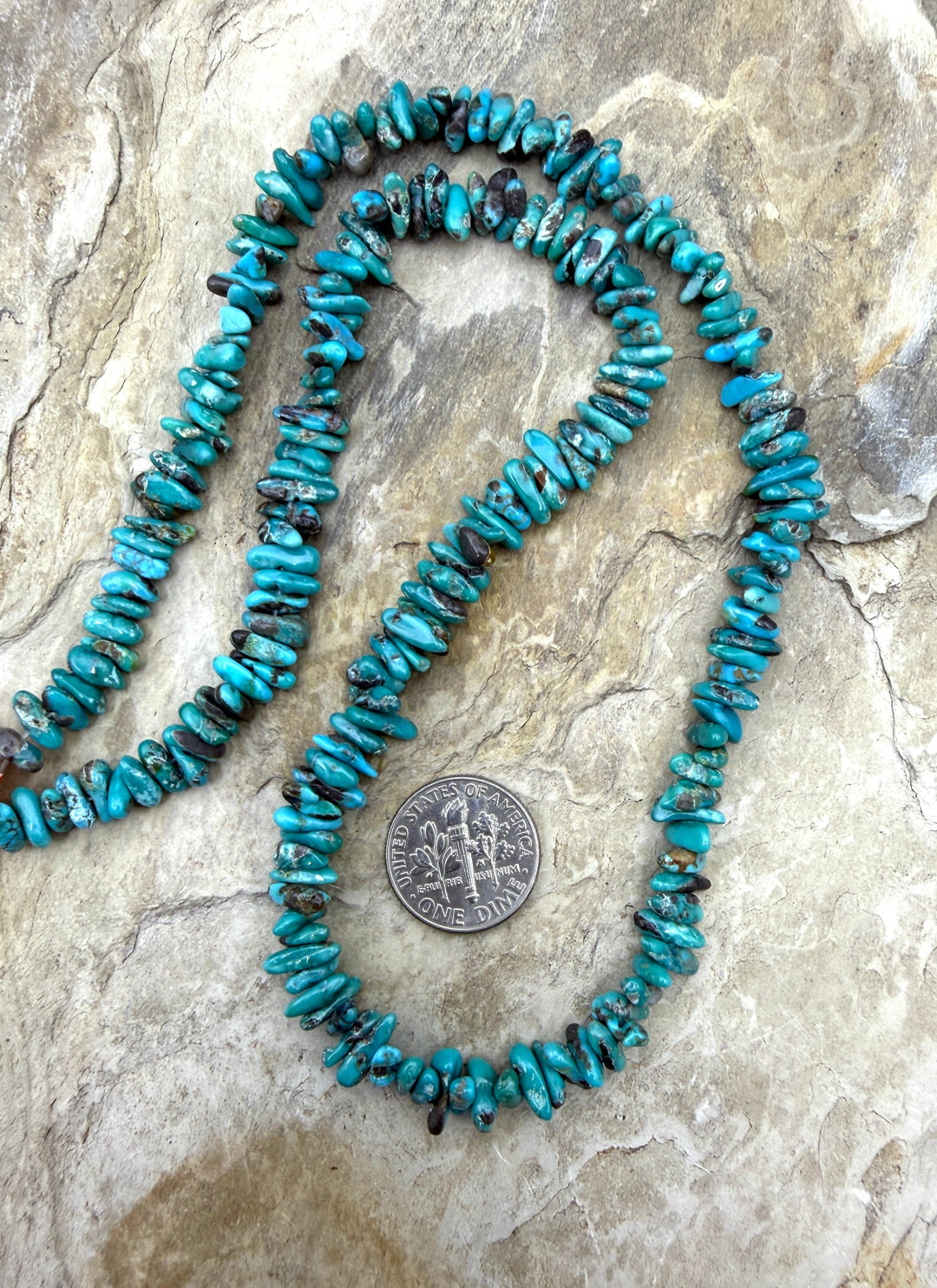 RARE Natural Carico Lake Turquoise (Nevada) 6mm chip beads