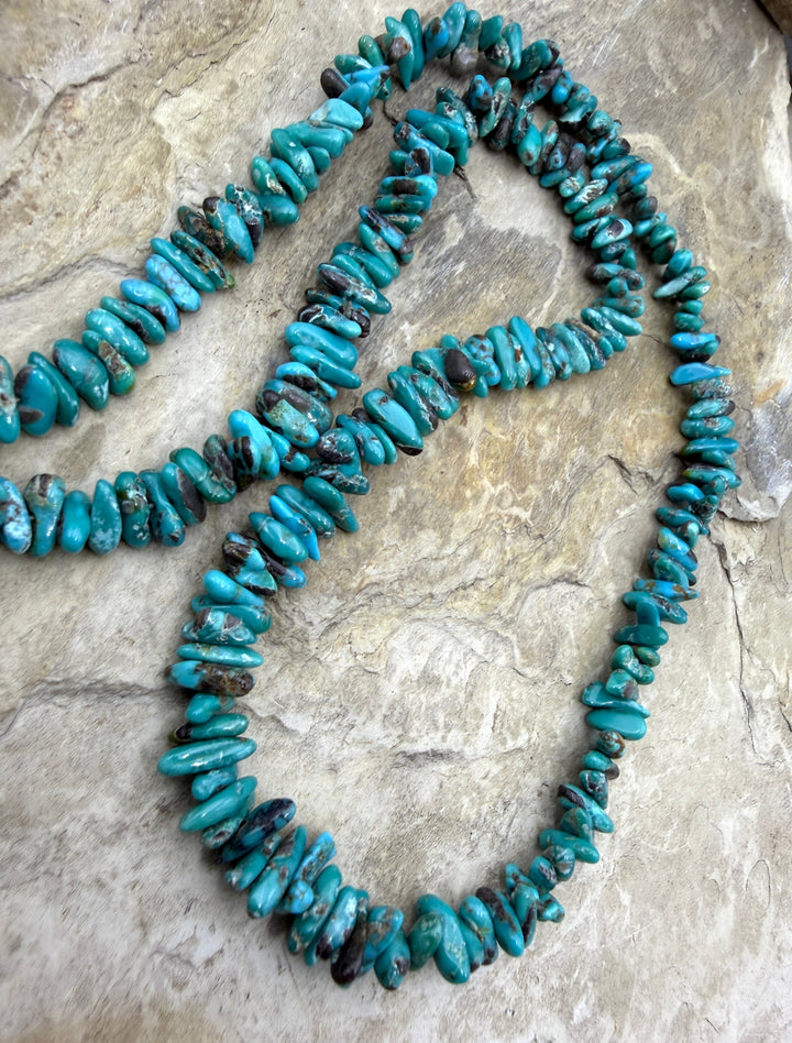 RARE Natural Carico Lake Turquoise (Nevada) 6mm chip beads