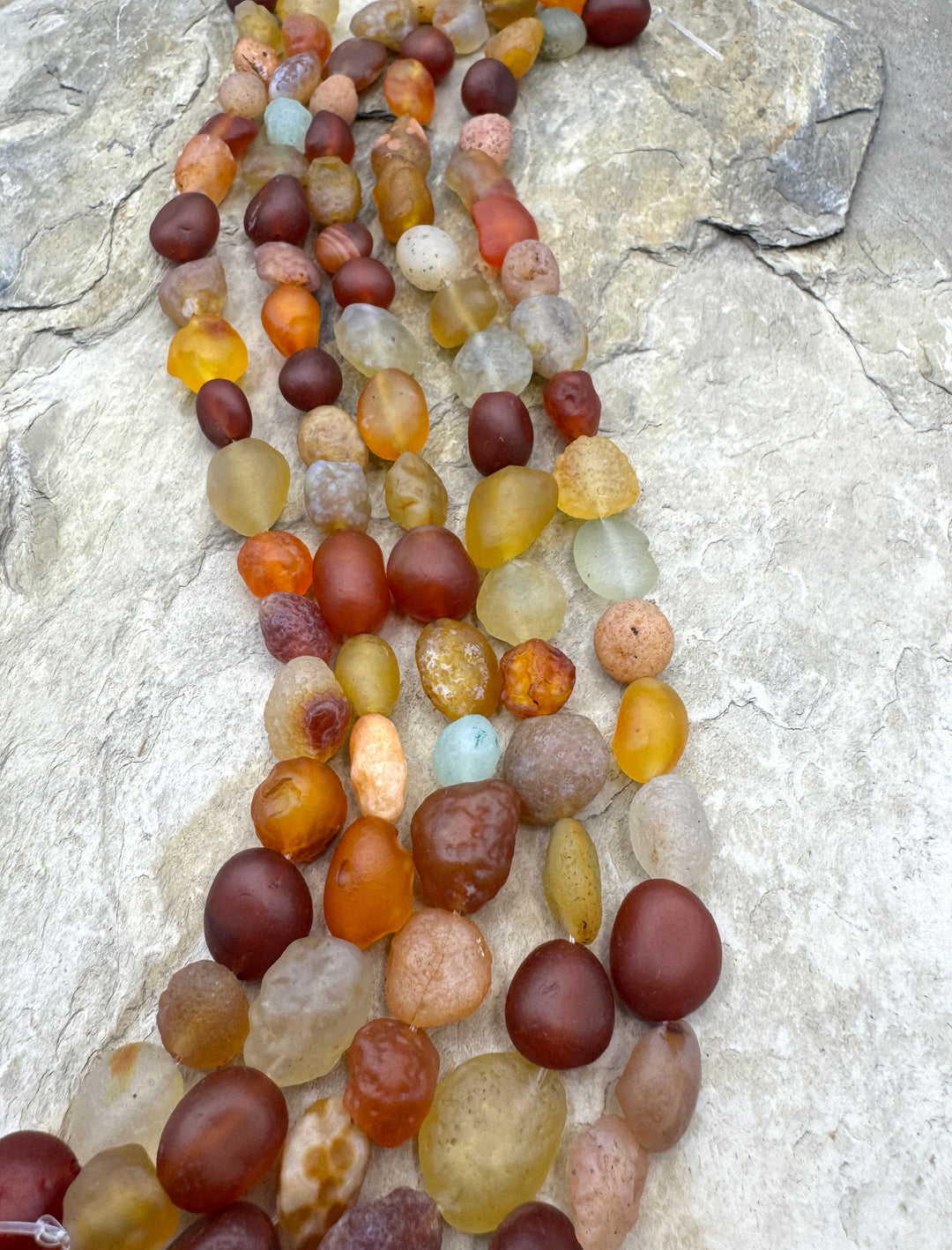 RARE Natural Gobi Dessert Agate 8-12mm Nugget Bead Strand 8