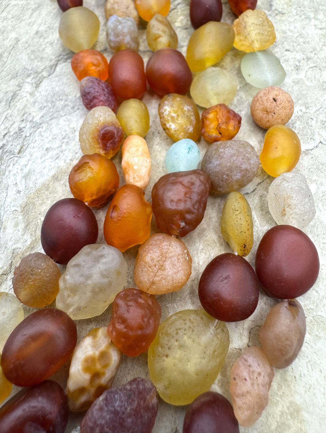 RARE Natural Gobi Dessert Agate 8-12mm Nugget Bead Strand 8