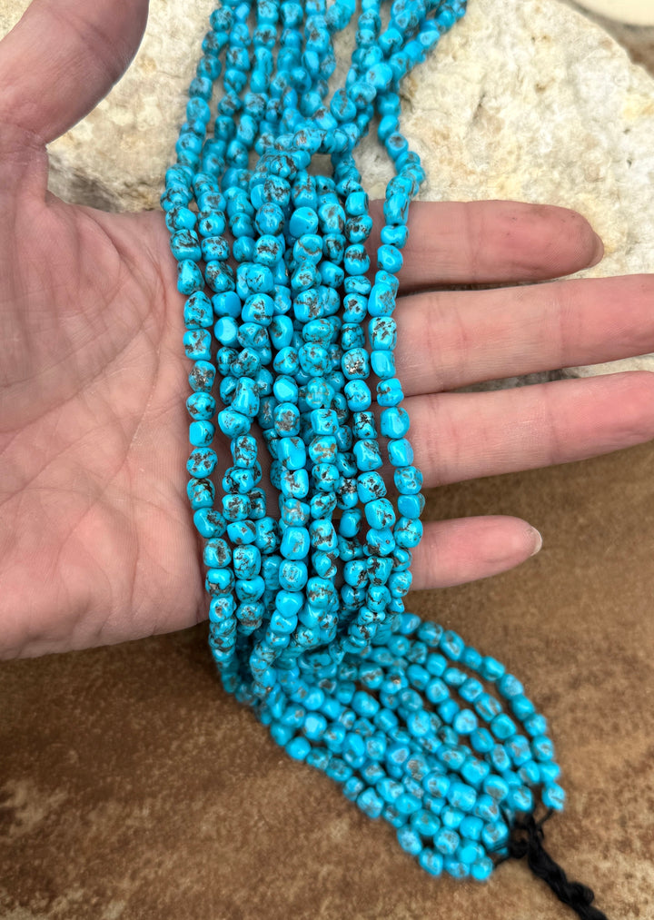 RARE Natural Spiderweb Sleeping Beauty Turquoise (AZ) 6mm