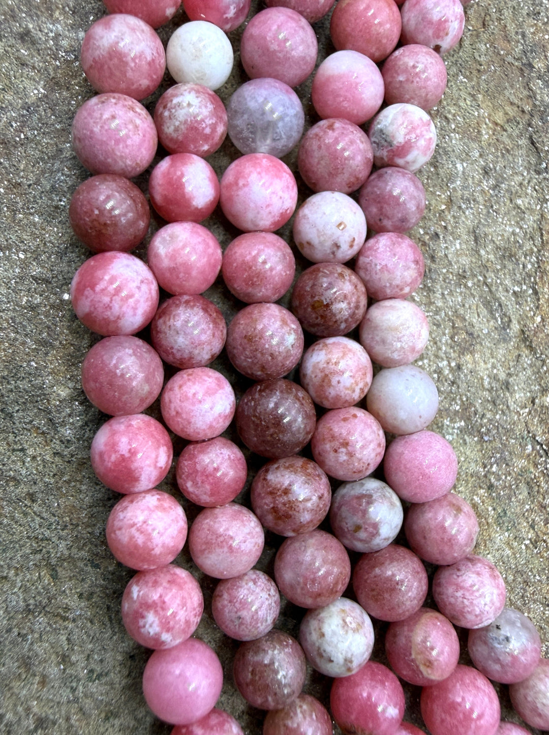 RARE Natural Thulite (Norway) 4mm Round Beads 7 Inch