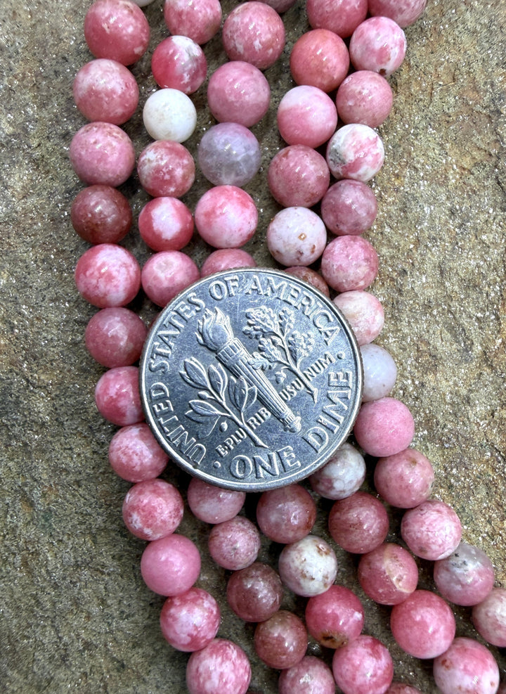 RARE Natural Thulite (Norway) 4mm Round Beads 7 Inch
