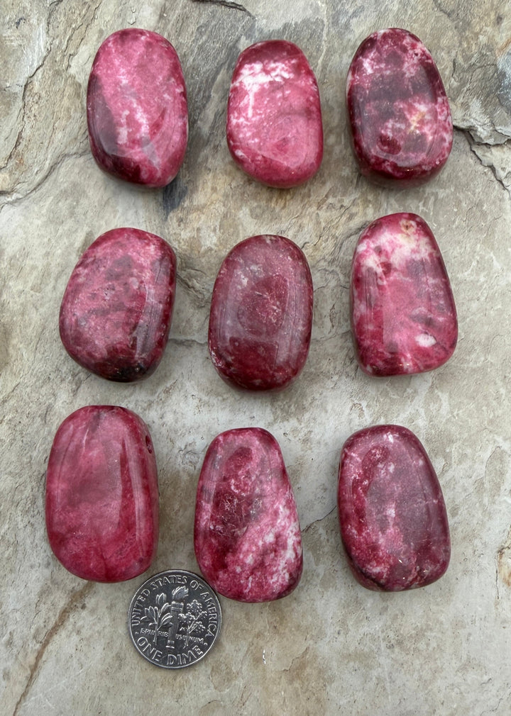 RARE Natural Thulite (Norway) Chunky Focal Penadant Beads