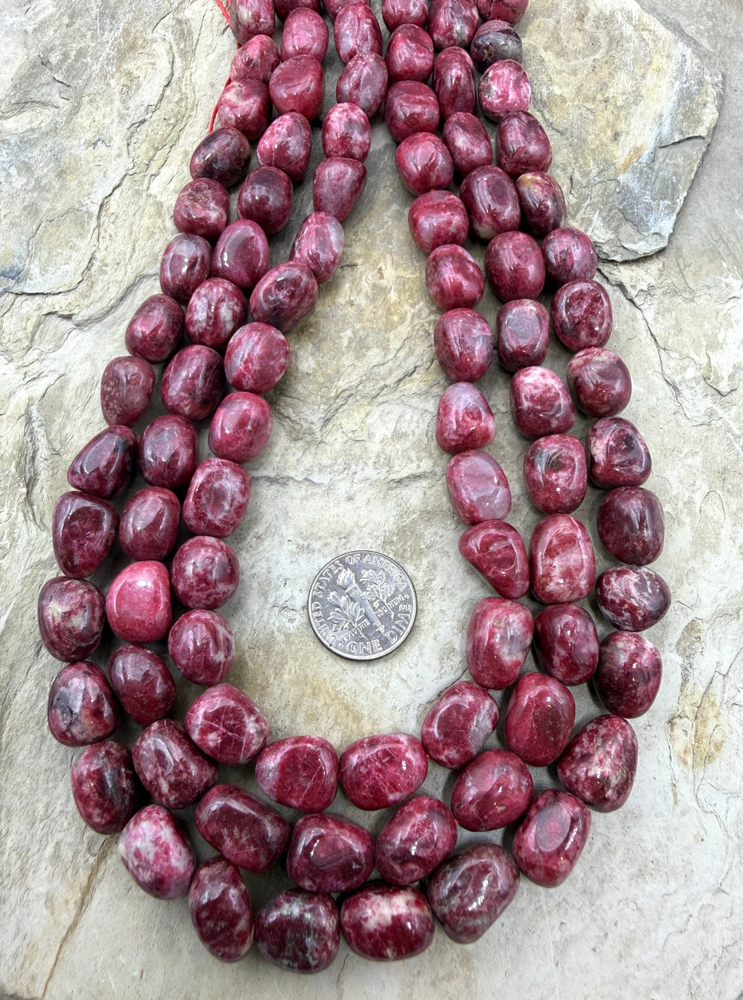 RARE Natural Thulite (Norway) Chunky Nugget Beads