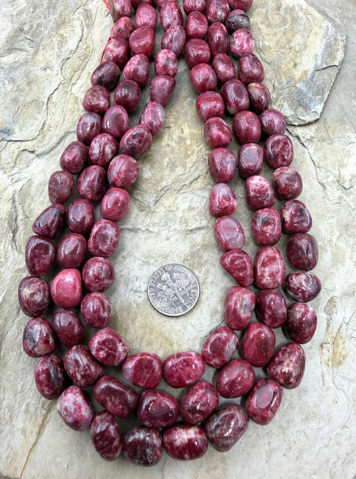 RARE Natural Thulite (Norway) Chunky Nugget Beads
