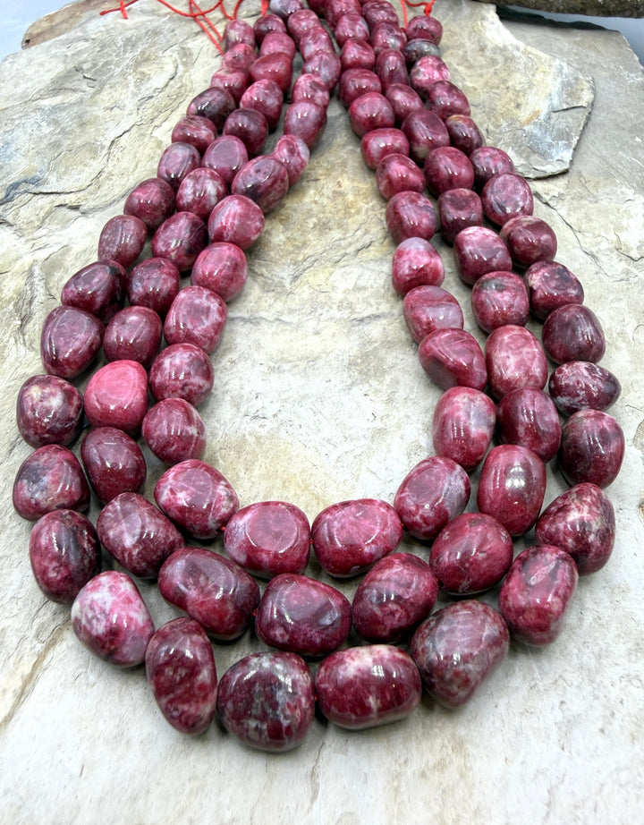 RARE Natural Thulite (Norway) Chunky Nugget Beads