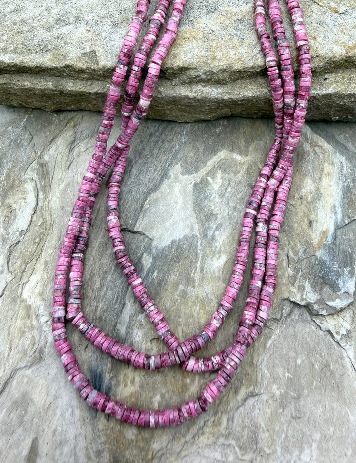 RARE Natural Thulite (Norway) Faceted Heishi 3.5-4mm Beads