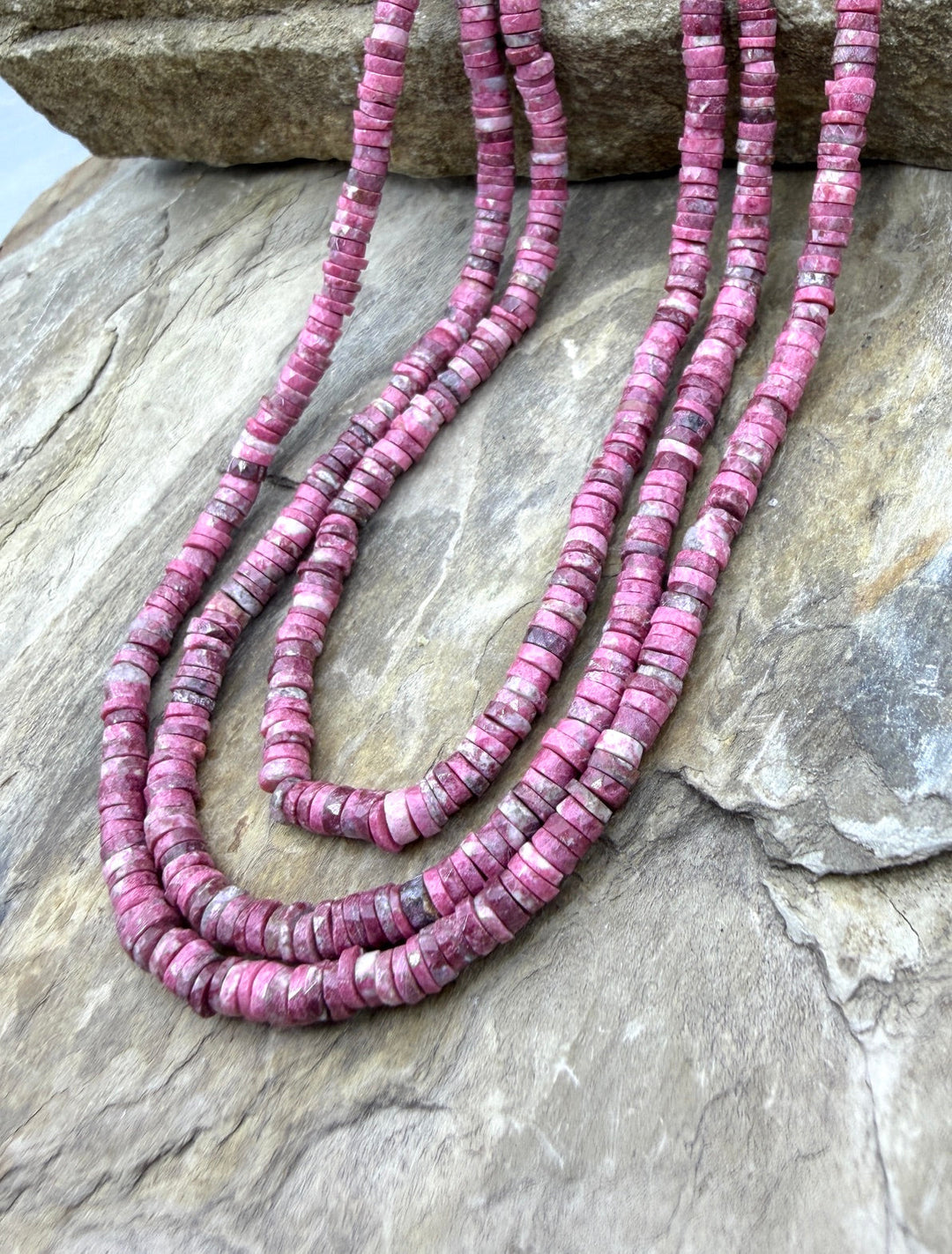 RARE Natural Thulite (Norway) Faceted Heishi 3.5-4mm Beads