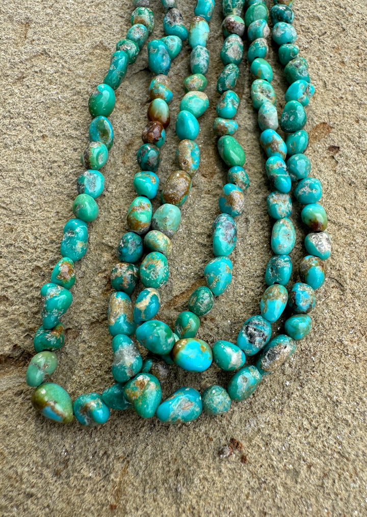 RARE Nevada Fox Turquoise 4-6mm Nugget Beads 16 inch strand