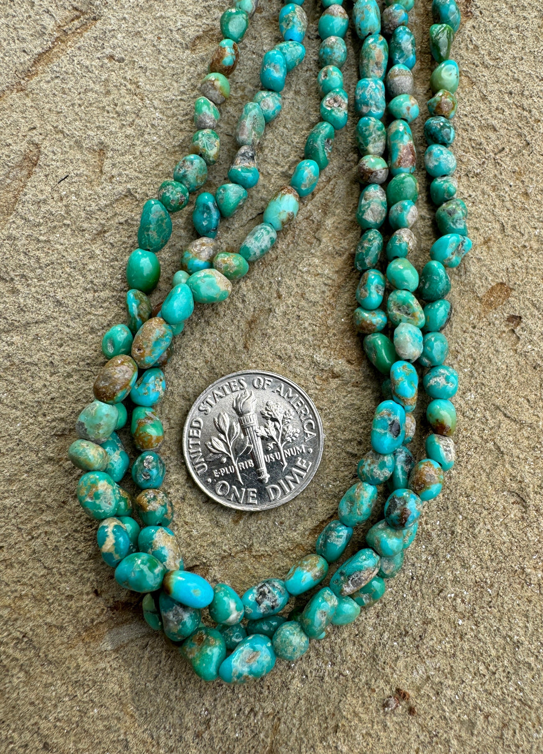 RARE Nevada Fox Turquoise 4-6mm Nugget Beads 16 inch strand