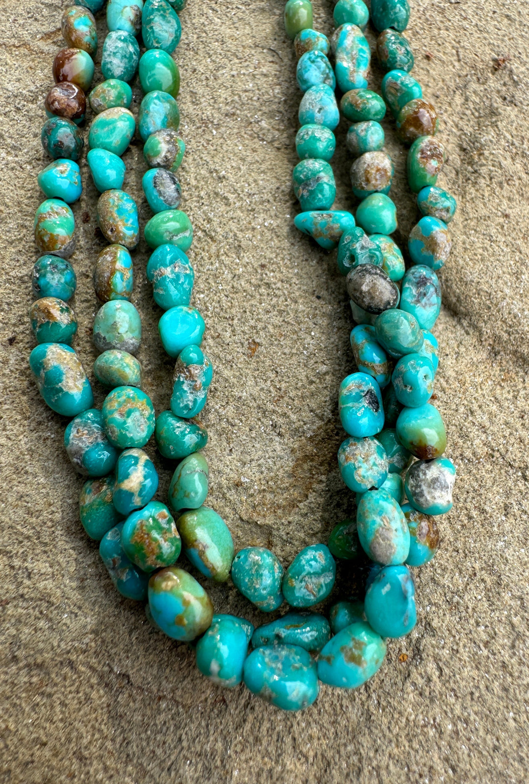 RARE Nevada Fox Turquoise 4-6mm Nugget Beads 16 inch strand