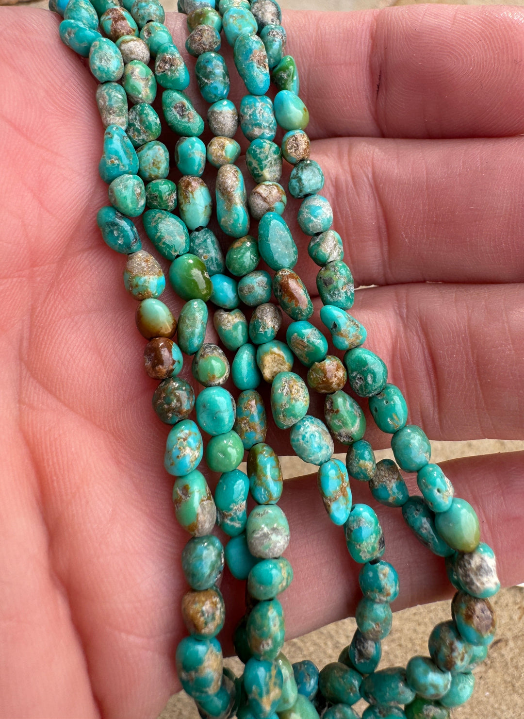 RARE Nevada Fox Turquoise 4-6mm Nugget Beads 16 inch strand