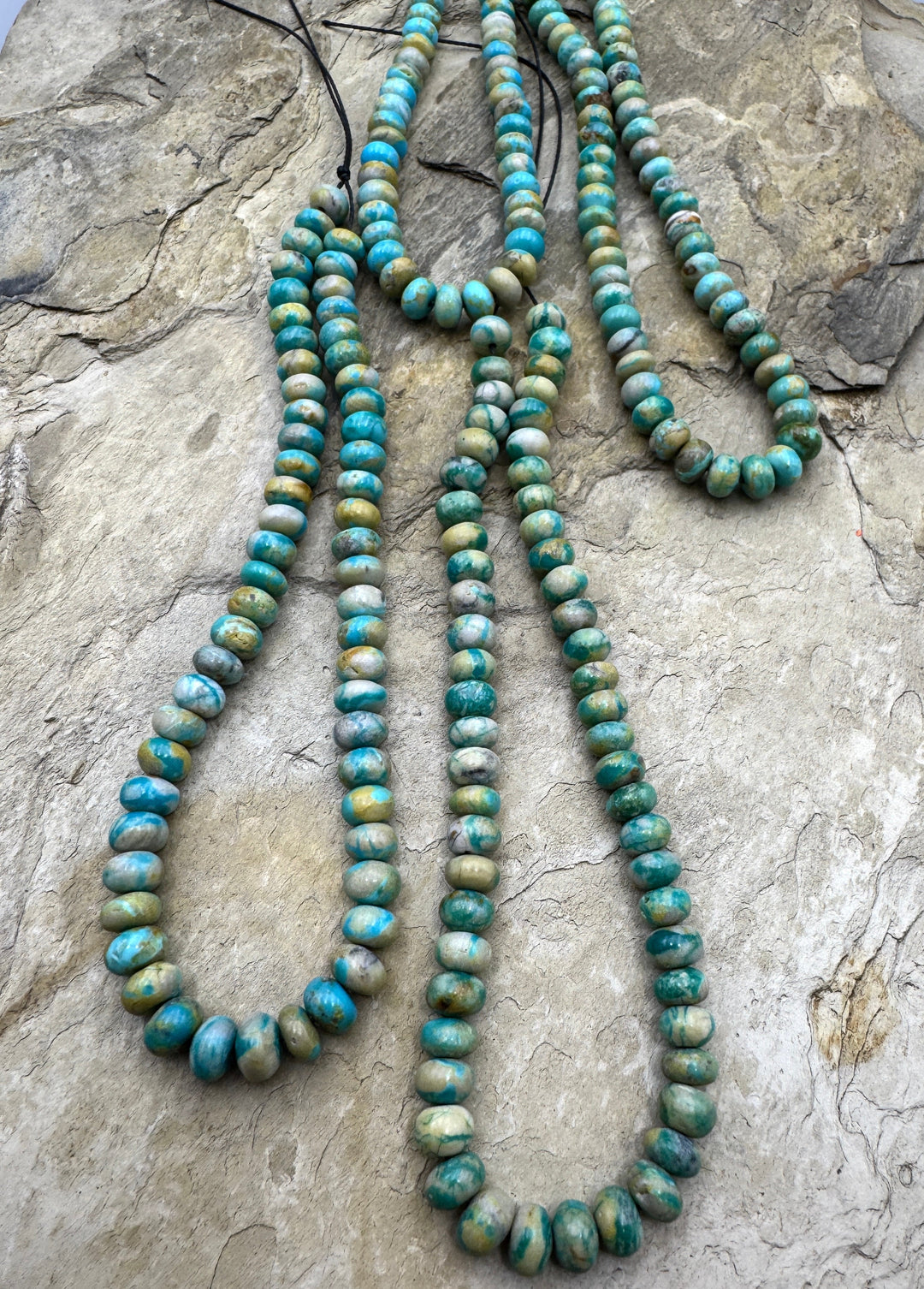 RARE Nevada Fox Turquoise 6mm Rondelle Beads 9 inch strand