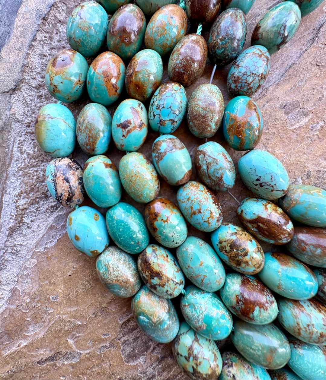 RARE Number 8 Turquoise (Nevada) 10x14mm Barrel Beads 8