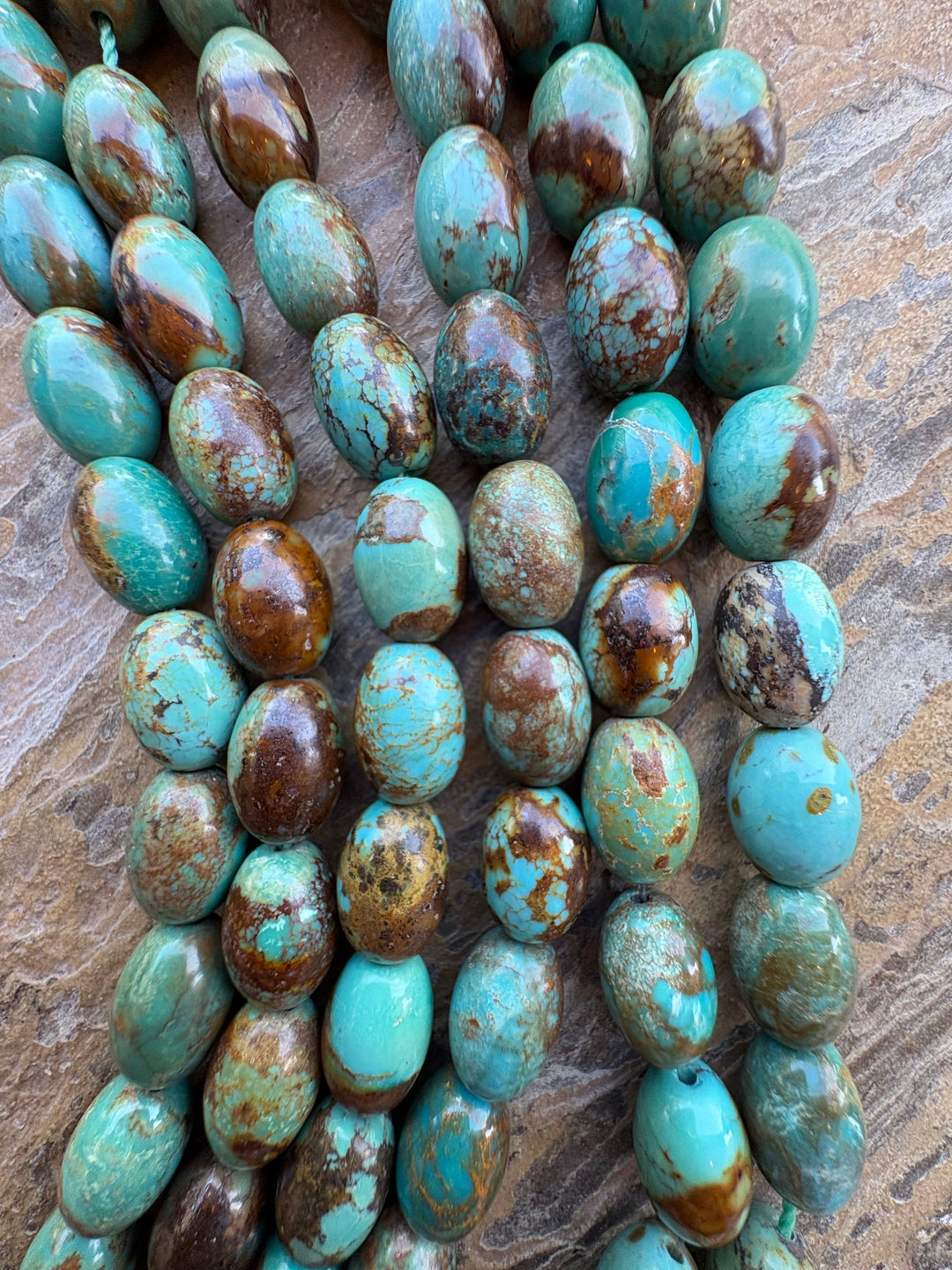 RARE Number 8 Turquoise (Nevada) 10x14mm Barrel Beads 8