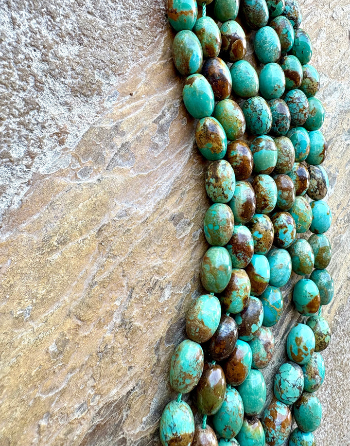 RARE Number 8 Turquoise (Nevada) 10x14mm Barrel Beads 8