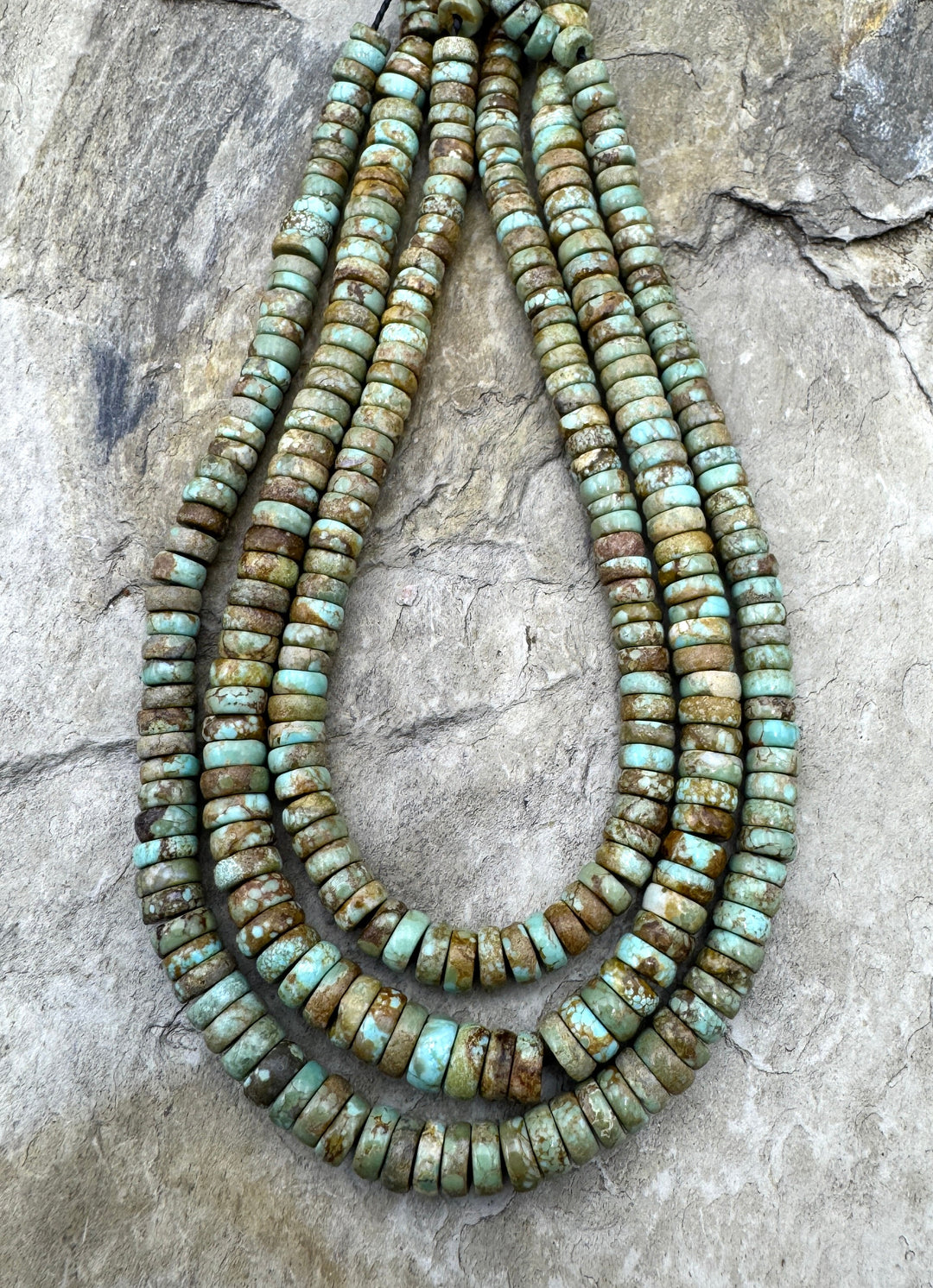RARE Number 8 Turquoise (Nevada) 4 5mm Button Beads 9 inch