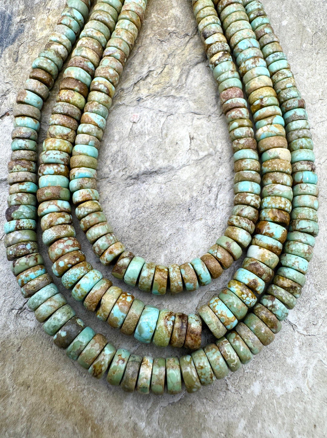 RARE Number 8 Turquoise (Nevada) 4 5mm Button Beads 9 inch