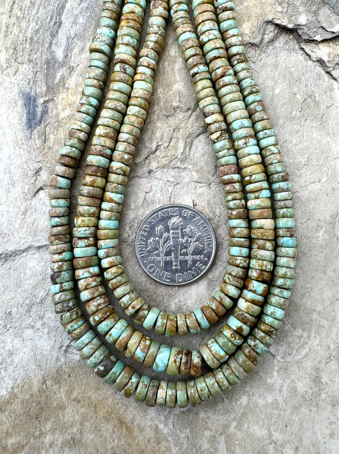 RARE Number 8 Turquoise (Nevada) 4 5mm Button Beads 9 inch