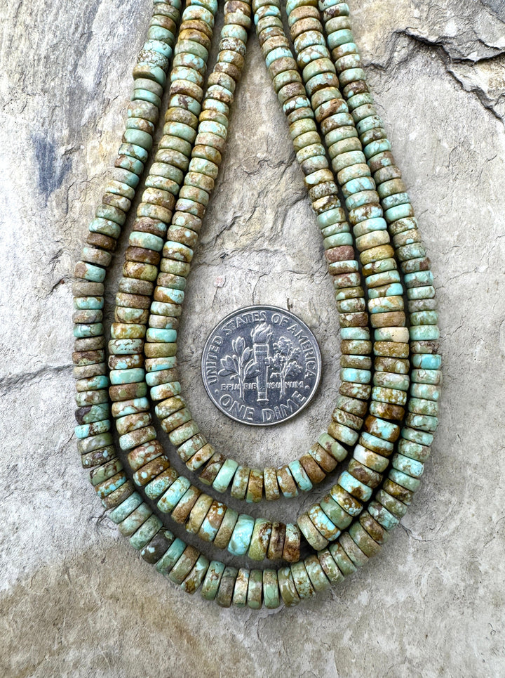 RARE Number 8 Turquoise (Nevada) 4 5mm Button Beads 9 inch