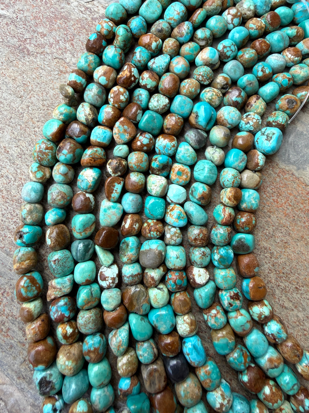 RARE Number 8 Turquoise (Nevada) 6-8mm Rounded Nugget Beads