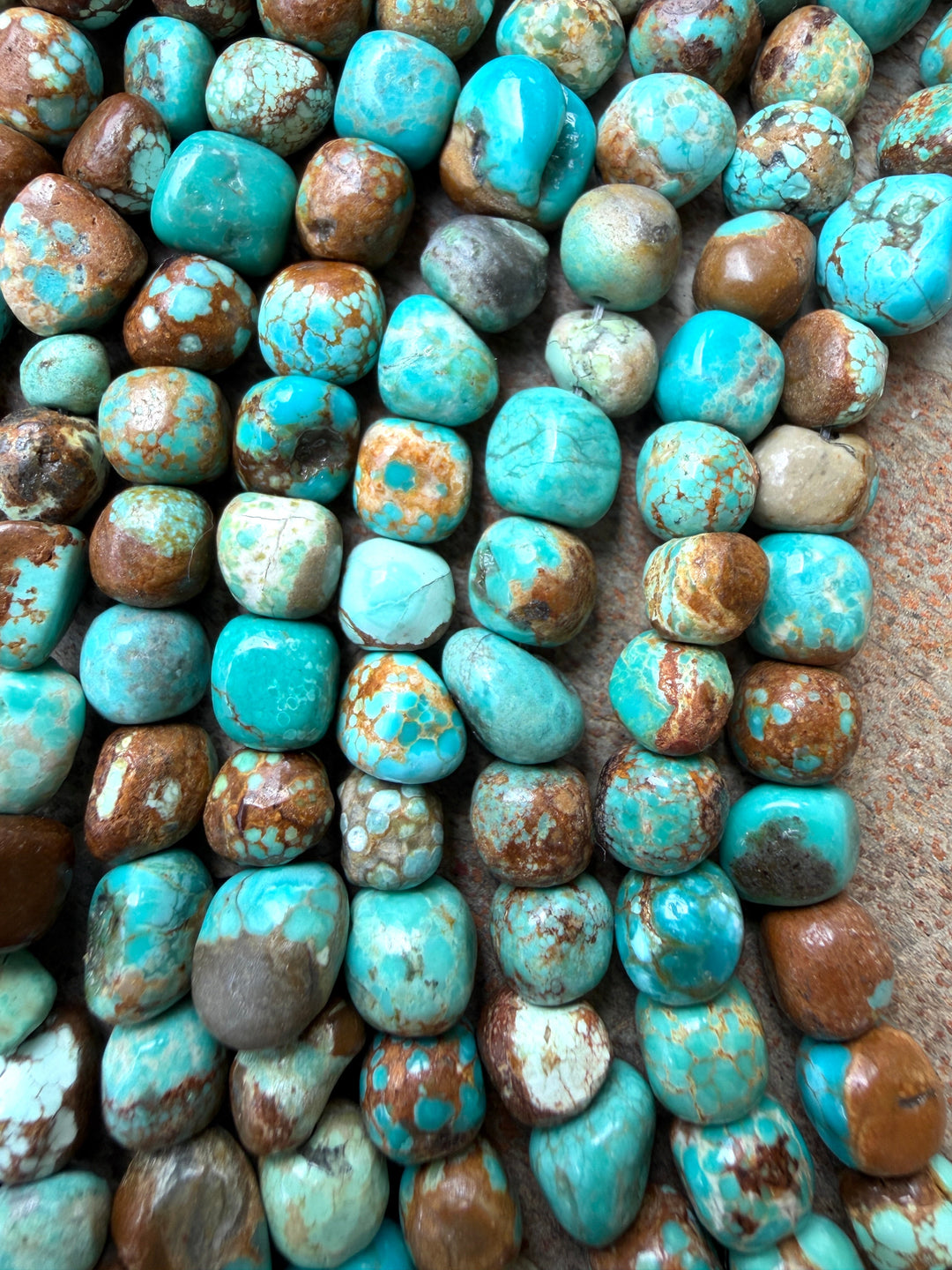 RARE Number 8 Turquoise (Nevada) 6-8mm Rounded Nugget Beads