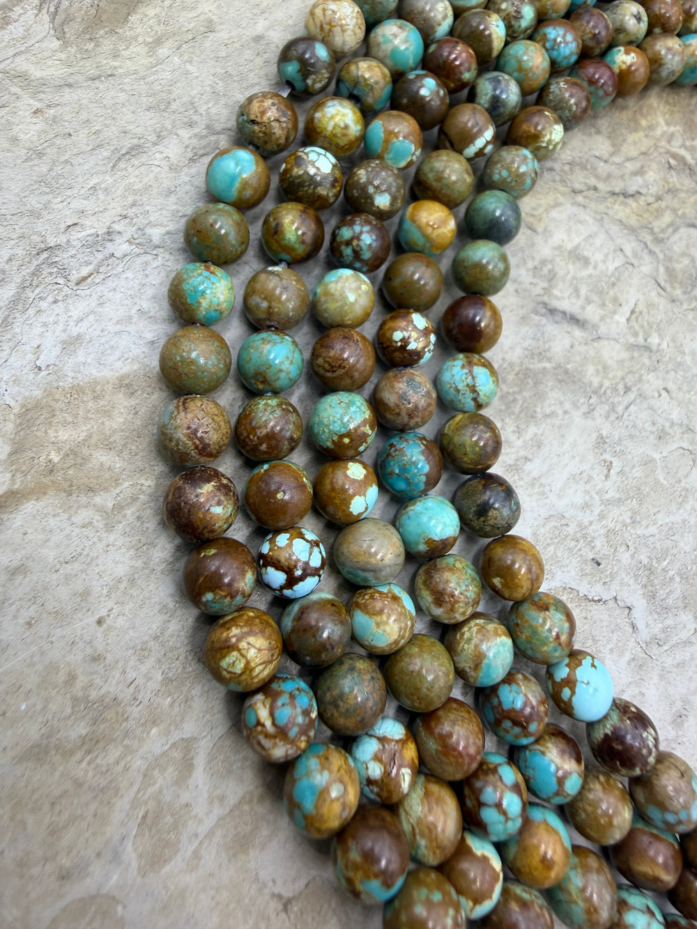 RARE Number 8 Turquoise (Nevada) 6mm Round Beads 7 Inch