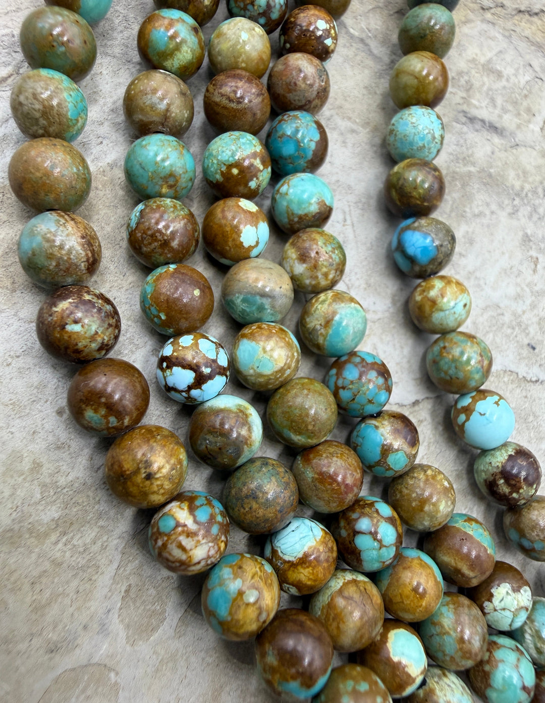RARE Number 8 Turquoise (Nevada) 6mm Round Beads 7 Inch