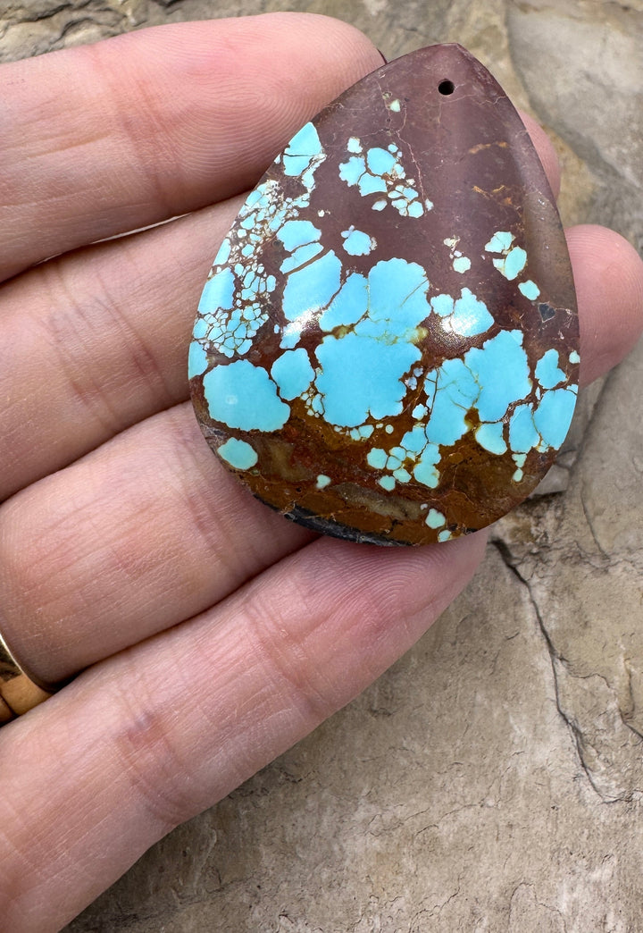 RARE Number 8 Turquoise (Nevada) Big Focal Pendant Bead