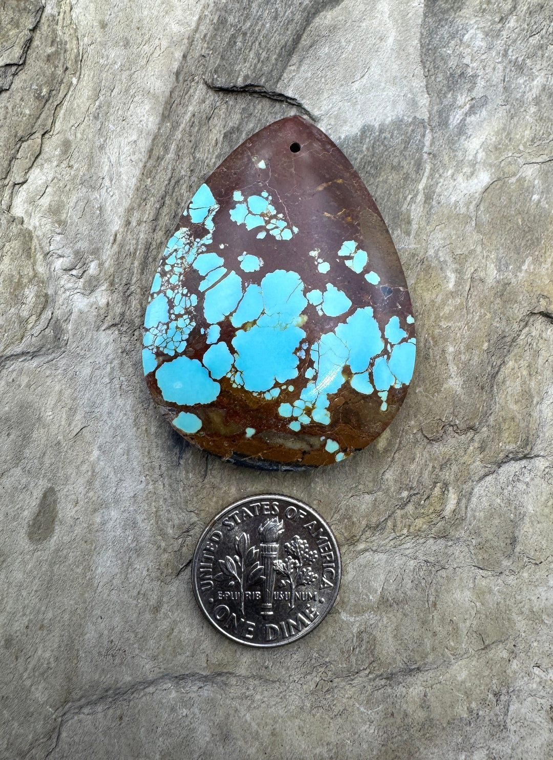 RARE Number 8 Turquoise (Nevada) Big Focal Pendant Bead