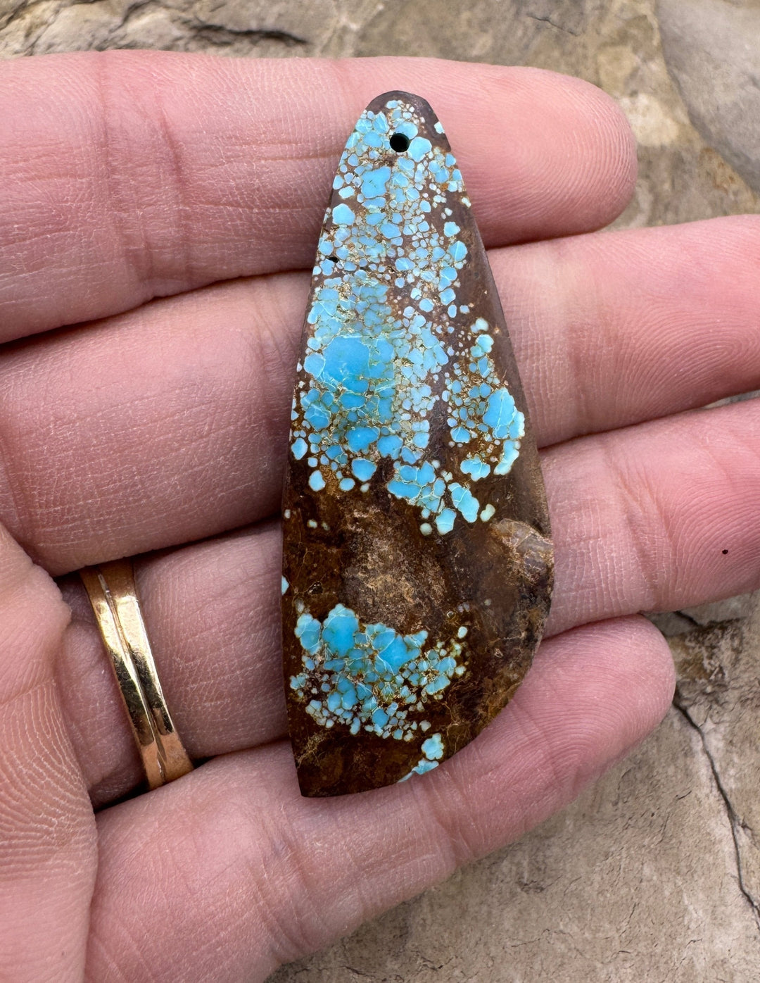 RARE Number 8 Turquoise (Nevada) Big Focal Pendant Bead