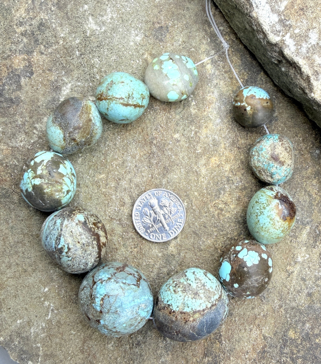 RARE Number 8 Turquoise (Nevada) BIG Graduated Rounded
