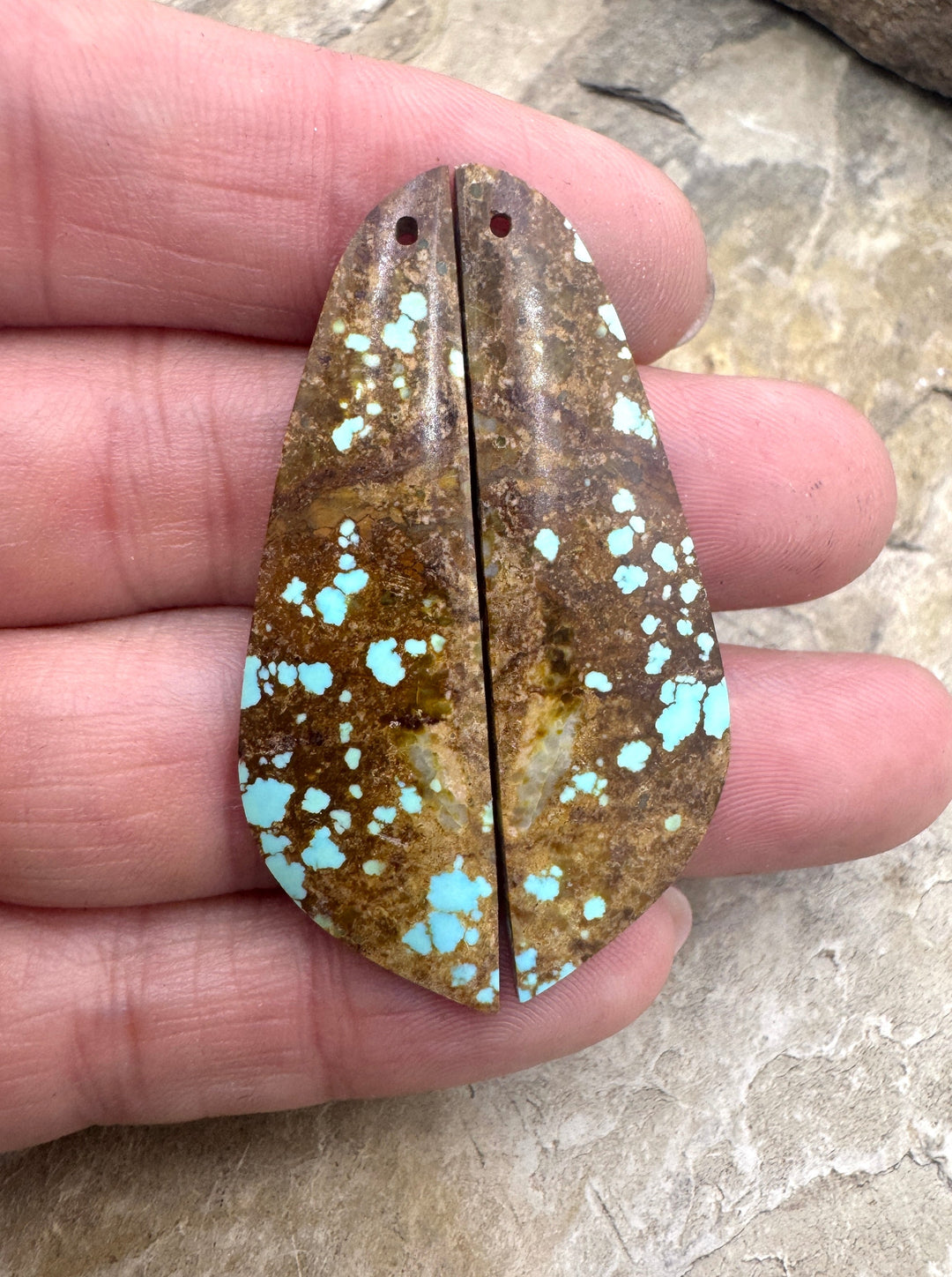 RARE Number 8 Turquoise (Nevada) BIG Matching Earring Slab
