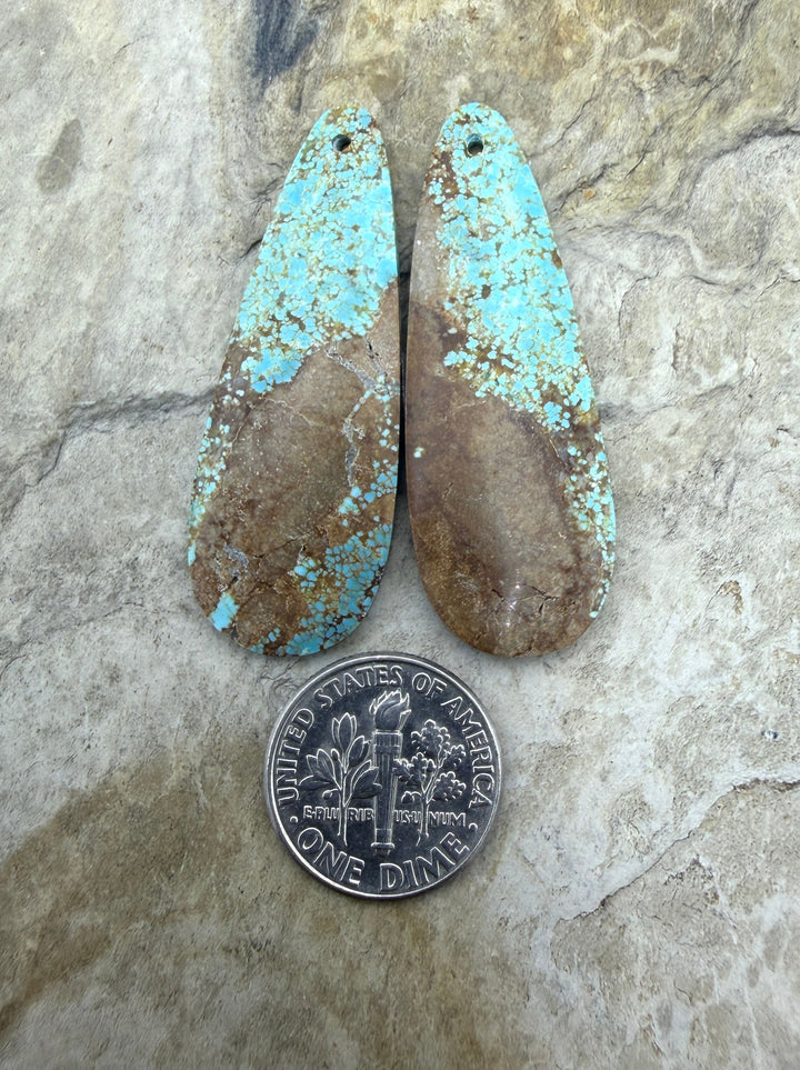 RARE Number 8 Turquoise (Nevada) BIG Matching Earring Slab