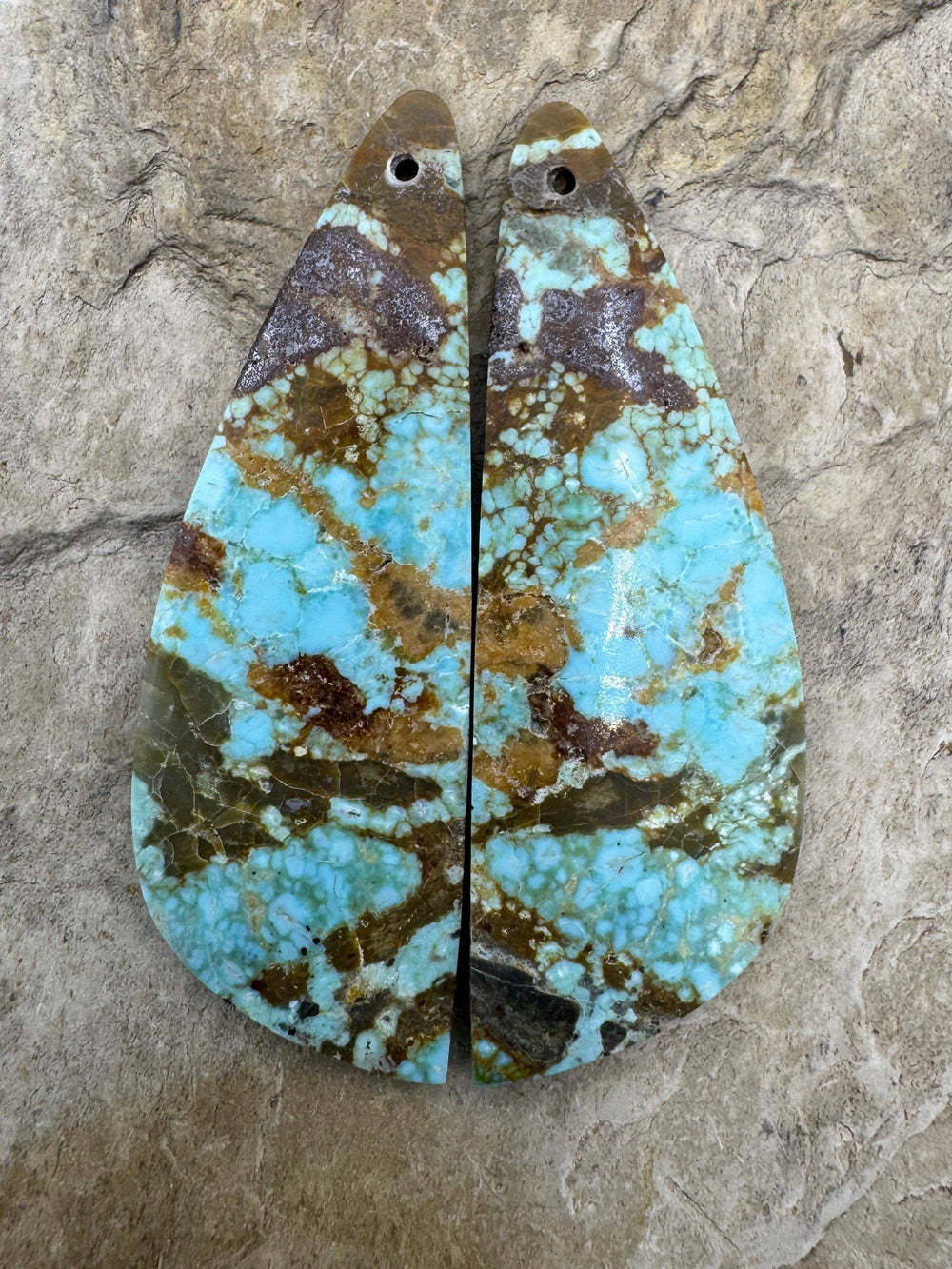 RARE Number 8 Turquoise (Nevada) BIG Matching Earring Slab