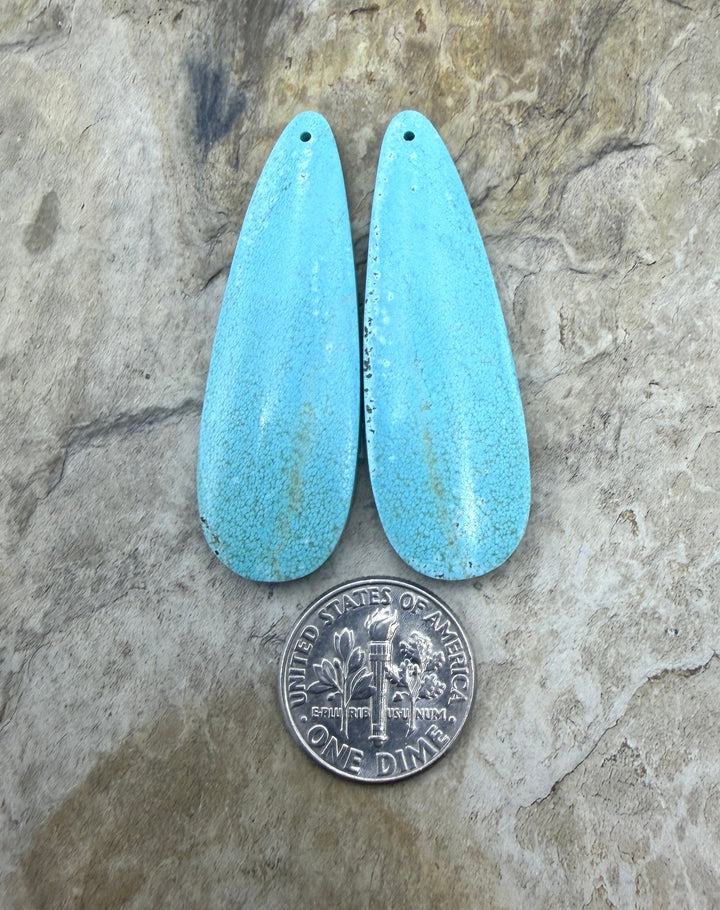 RARE Number 8 Turquoise (Nevada) BIG Matching Earring Slab