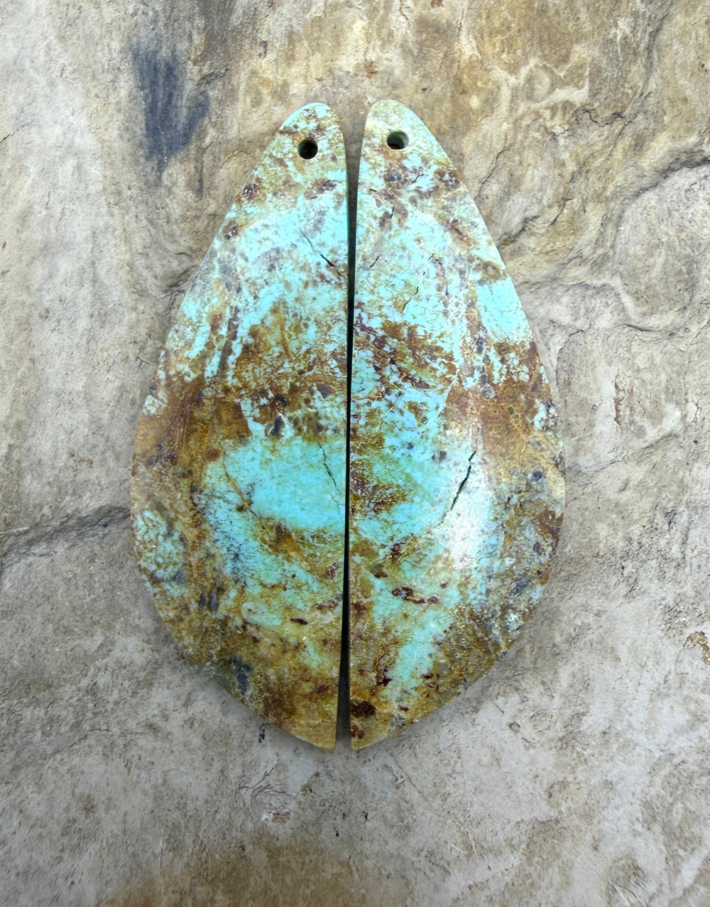 RARE Number 8 Turquoise (Nevada) BIG Matching Earring Slab