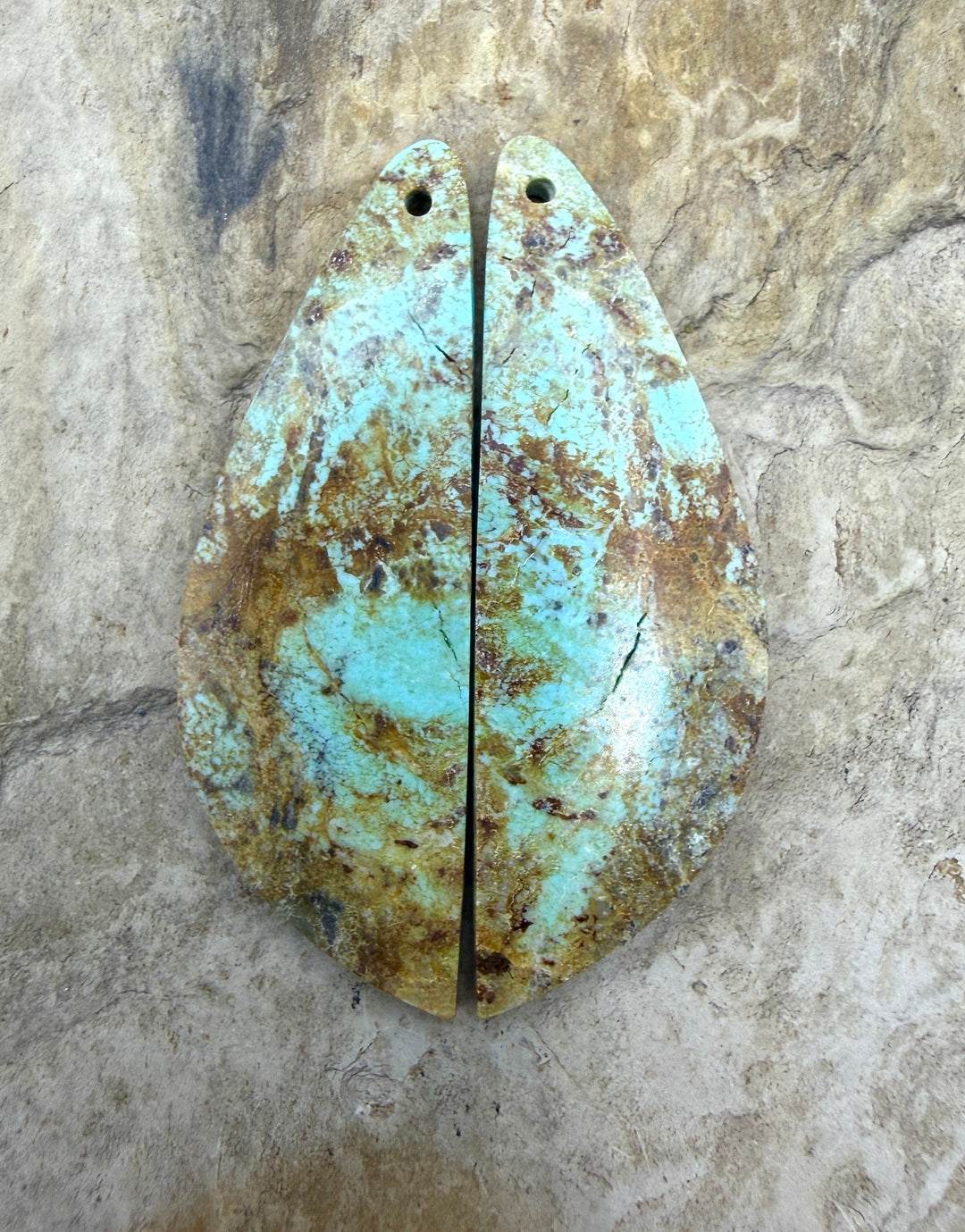 RARE Number 8 Turquoise (Nevada) BIG Matching Earring Slab