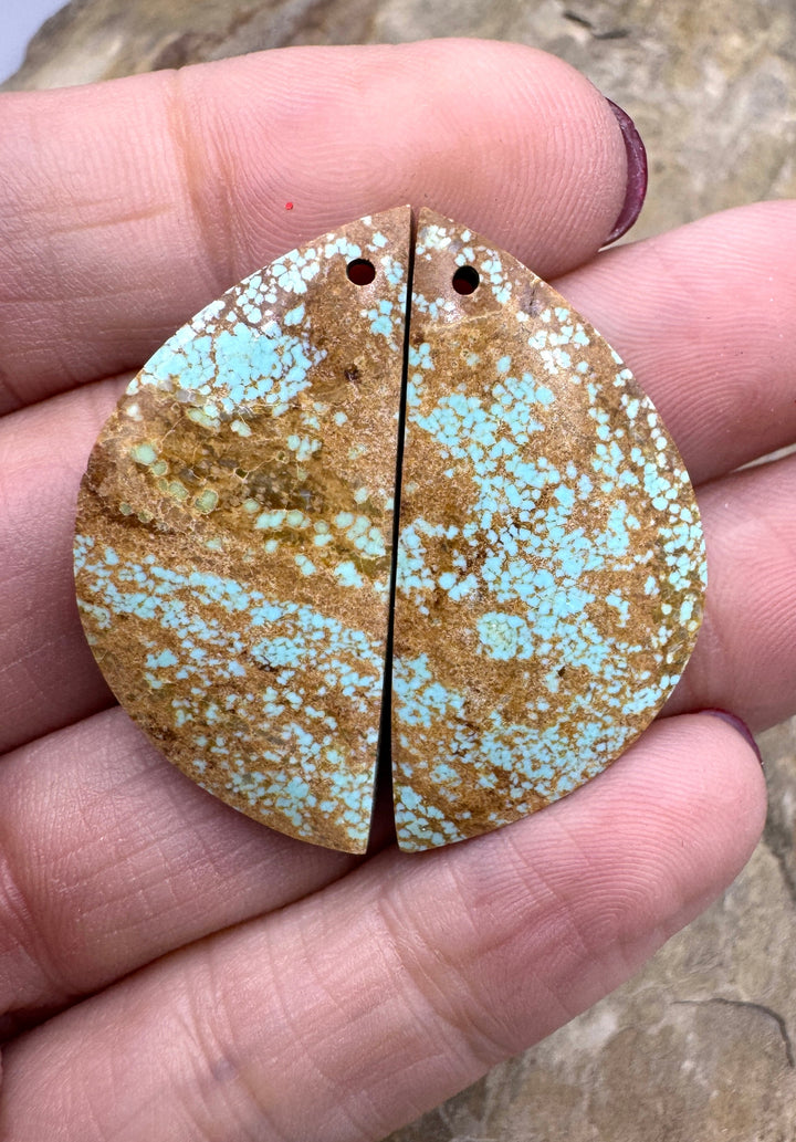 RARE Number 8 Turquoise (Nevada) BIG Matching Earring Slab