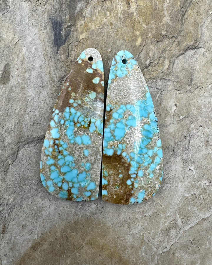 RARE Number 8 Turquoise (Nevada) BIG Matching Earring Slab