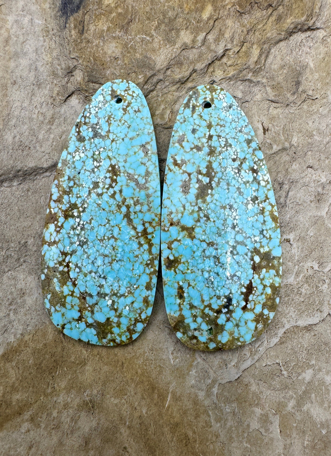RARE Number 8 Turquoise (Nevada) BIG Matching Earring Slab