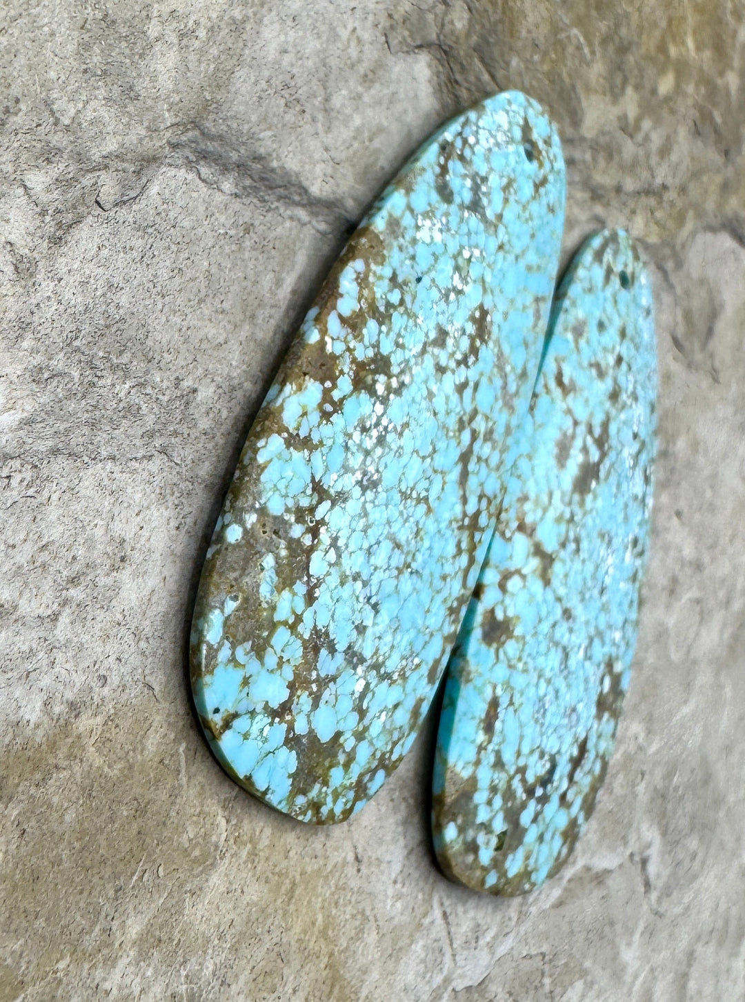 RARE Number 8 Turquoise (Nevada) BIG Matching Earring Slab