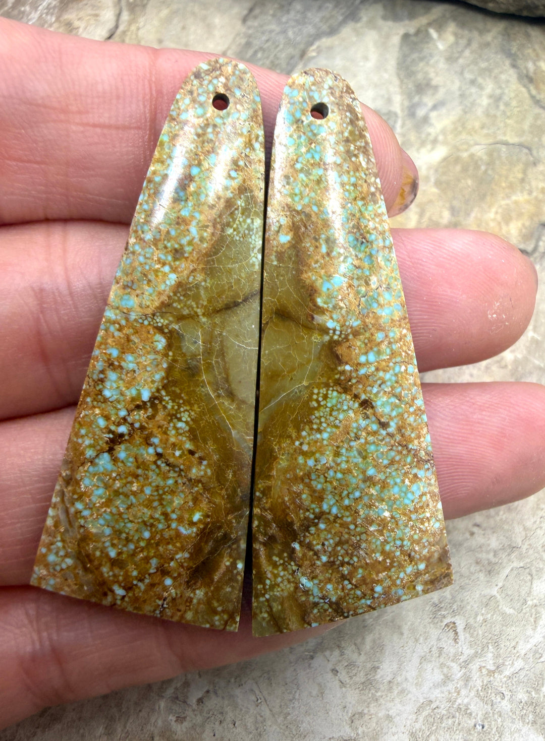 RARE Number 8 Turquoise (Nevada) BIG Matching Earring Slab