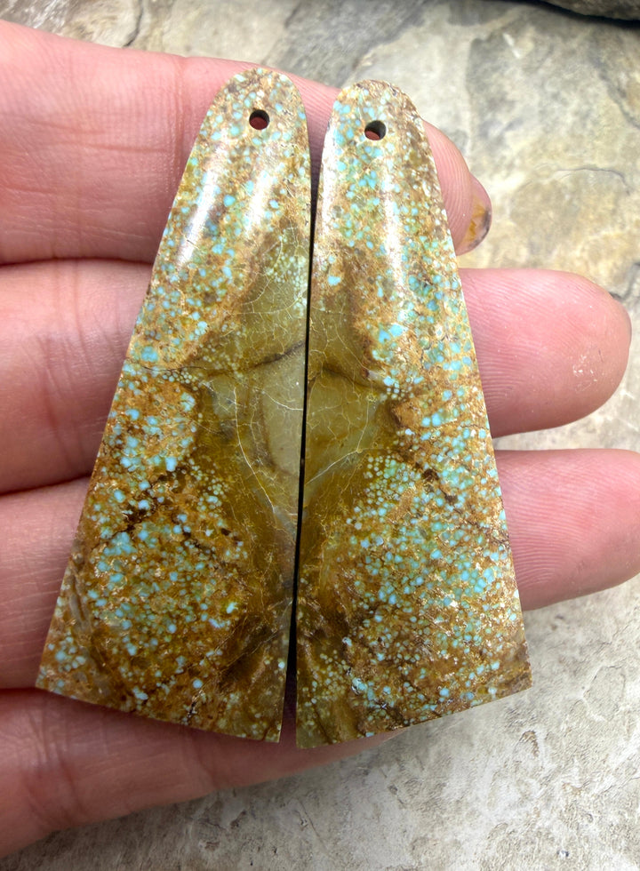 RARE Number 8 Turquoise (Nevada) BIG Matching Earring Slab
