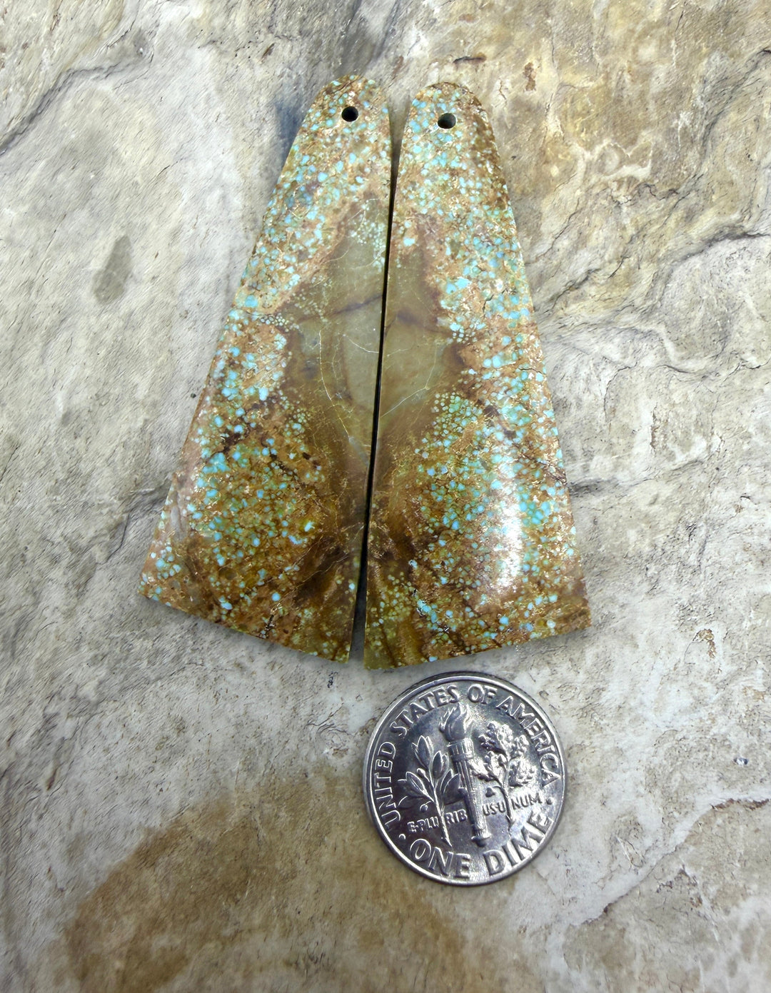 RARE Number 8 Turquoise (Nevada) BIG Matching Earring Slab
