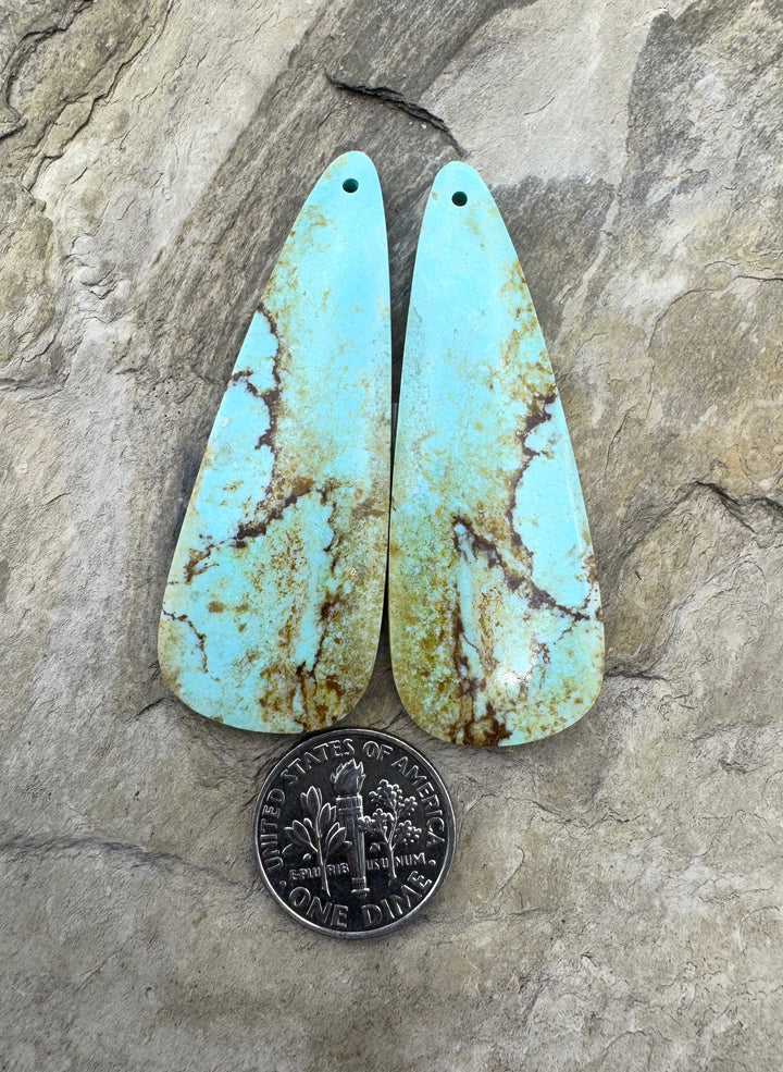 RARE Number 8 Turquoise (Nevada) BIG Matching Earring Slab