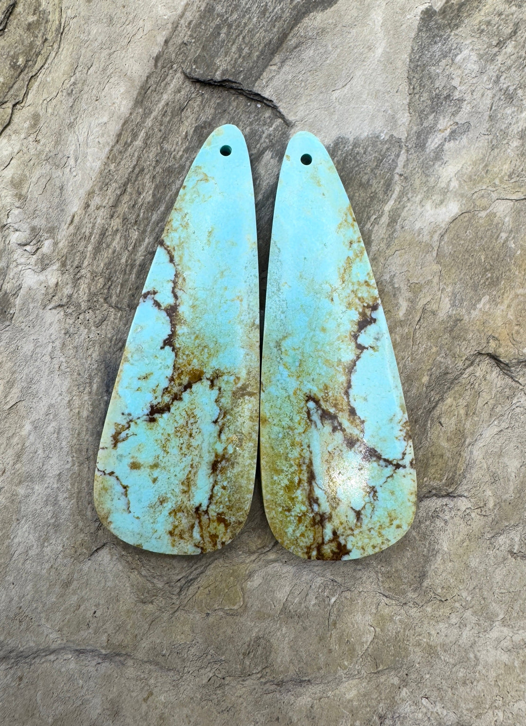 RARE Number 8 Turquoise (Nevada) BIG Matching Earring Slab